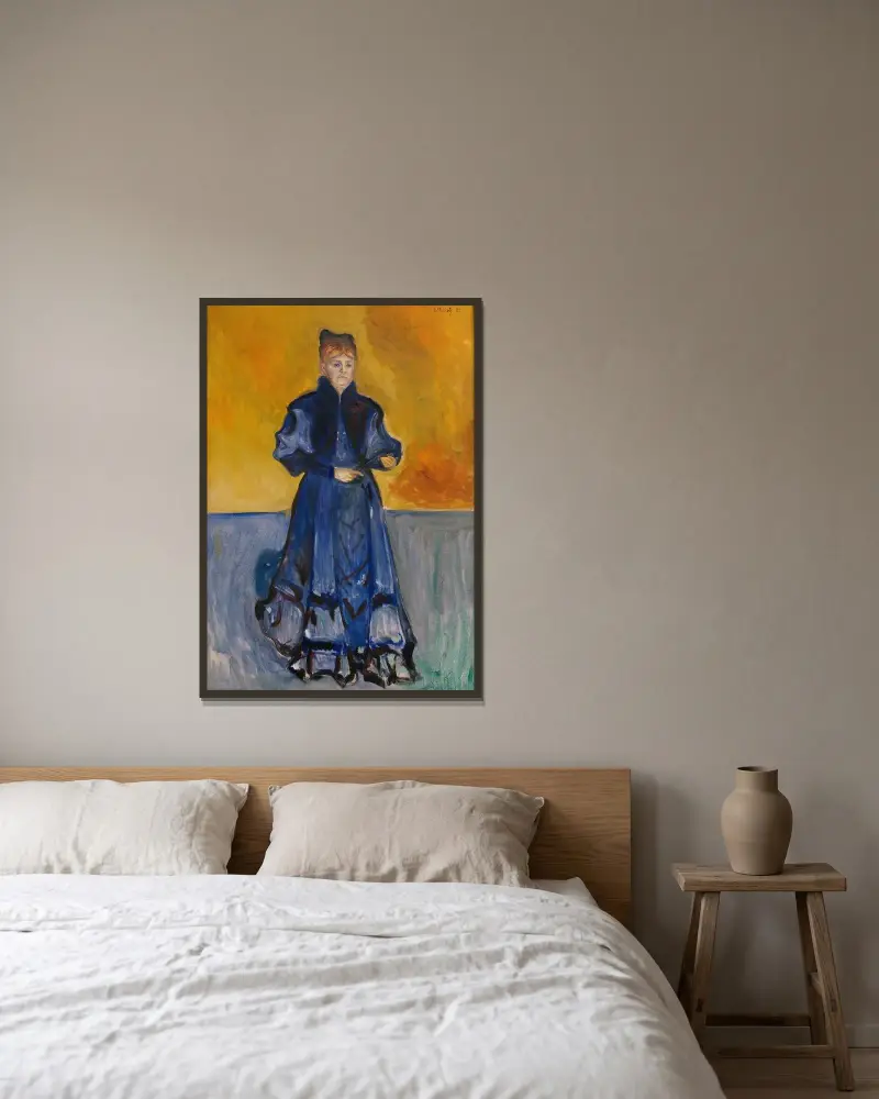 Portrait of Mrs. Förster-Nietzsche av Edvard Munch inramad på en vägg