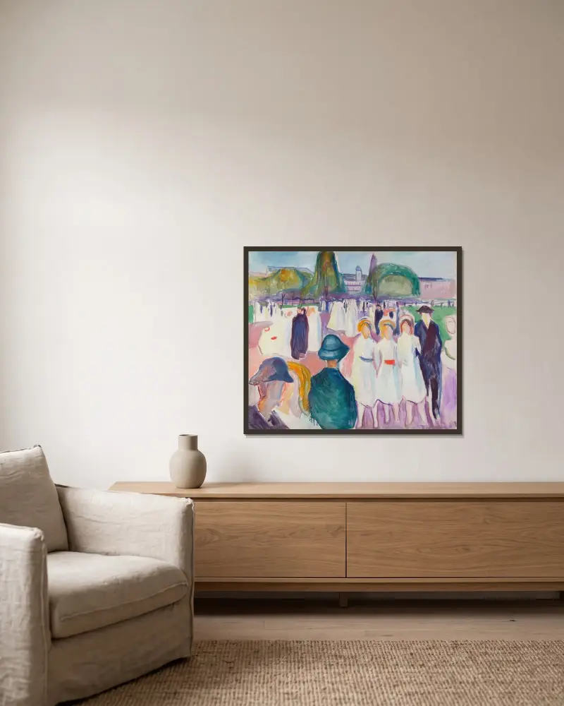 Jarní promenáda, Edvard Munch v rámu na stěně