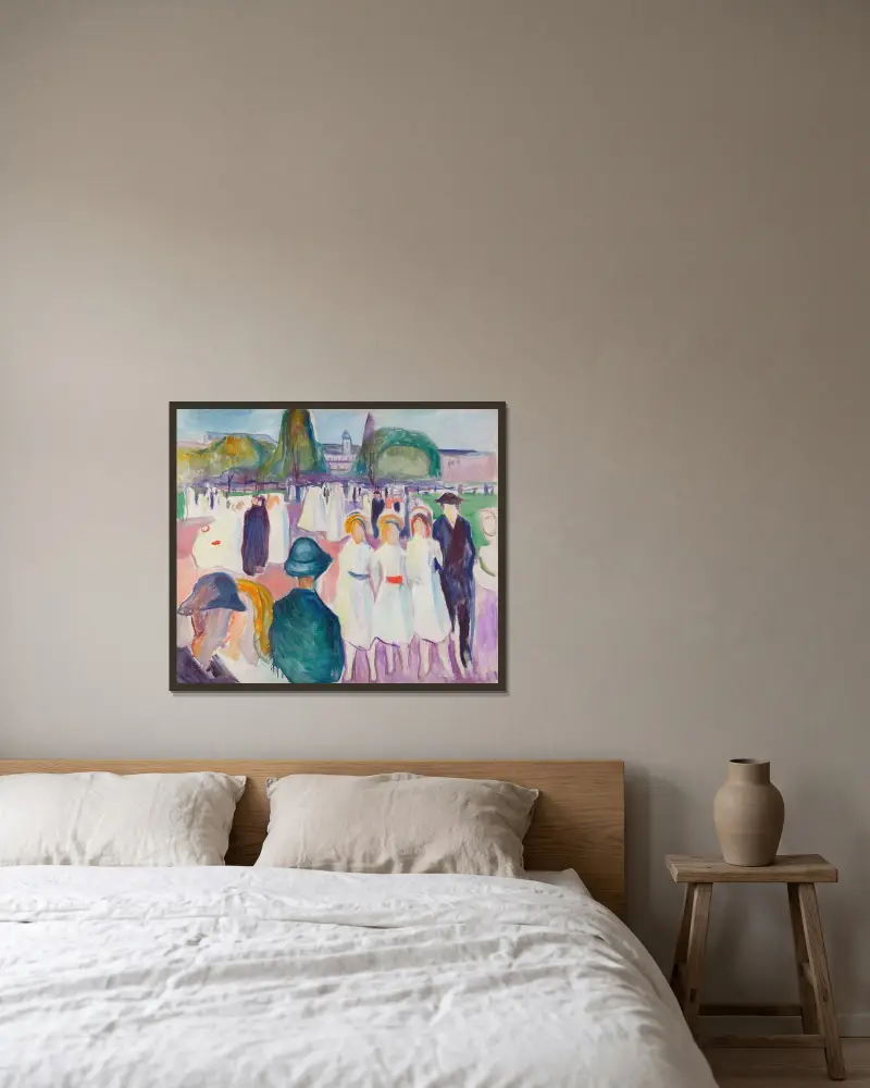 Jarní promenáda, Edvard Munch v rámu na stěně