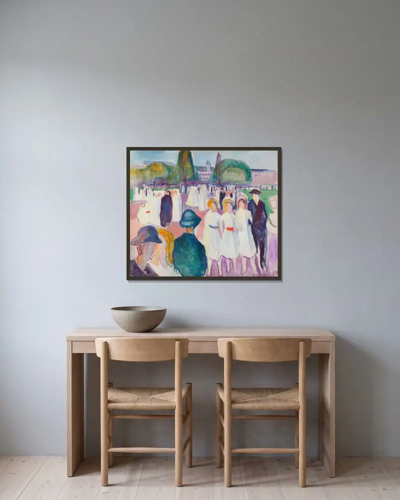Jarní promenáda, Edvard Munch v rámu na stěně