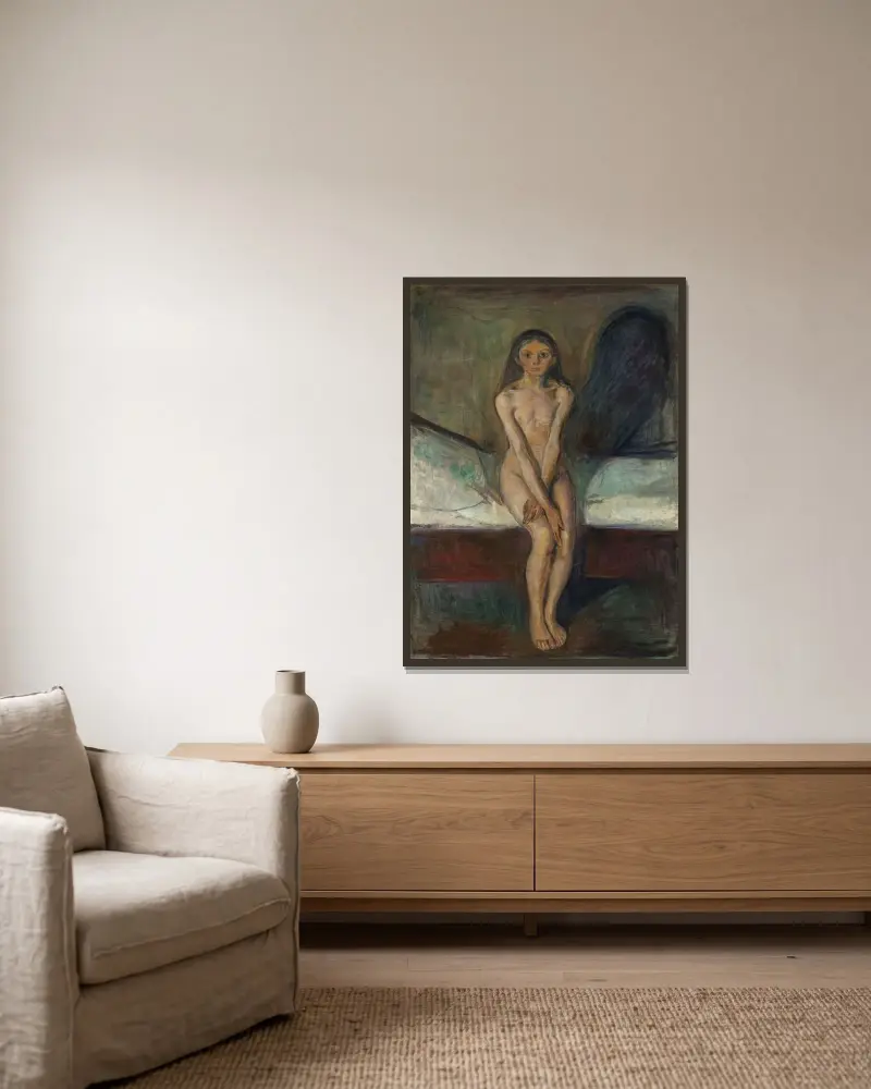 Puberta, 1894, Edvard Munch v rámu na stěně