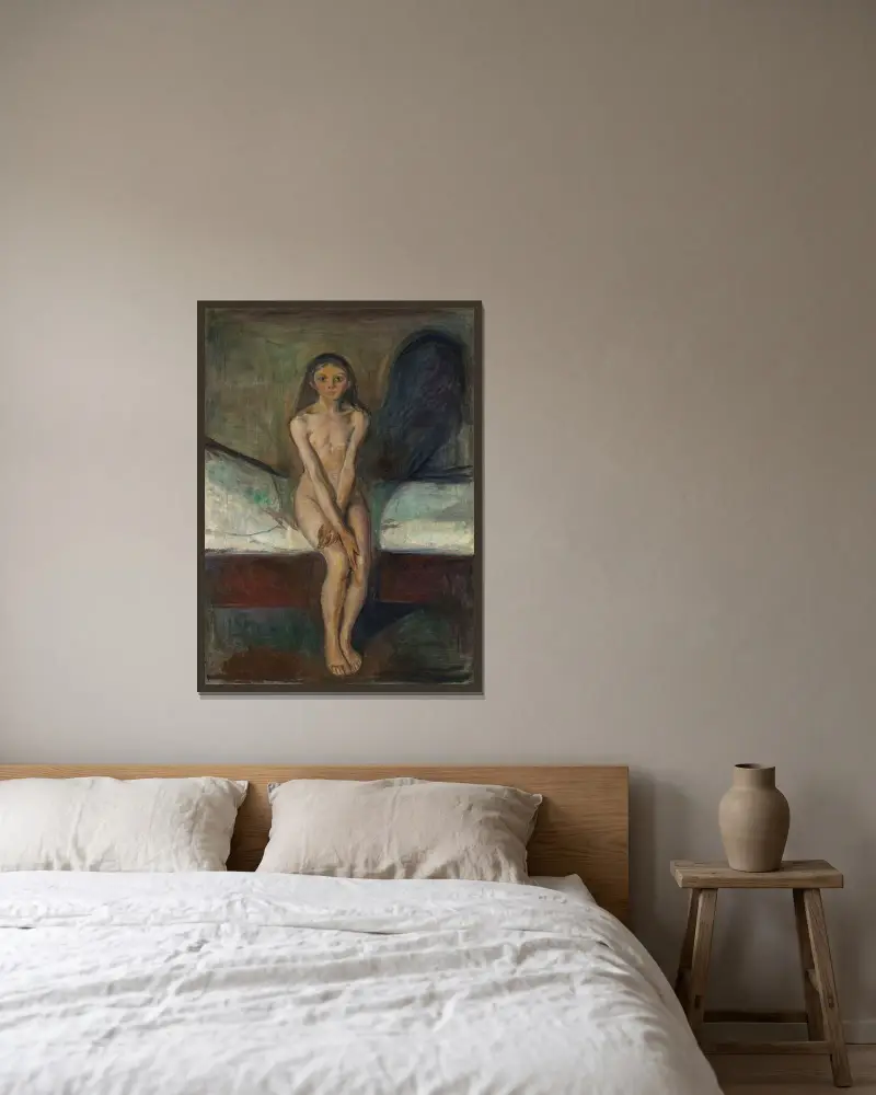 Puberta, 1894, Edvard Munch v rámu na stěně
