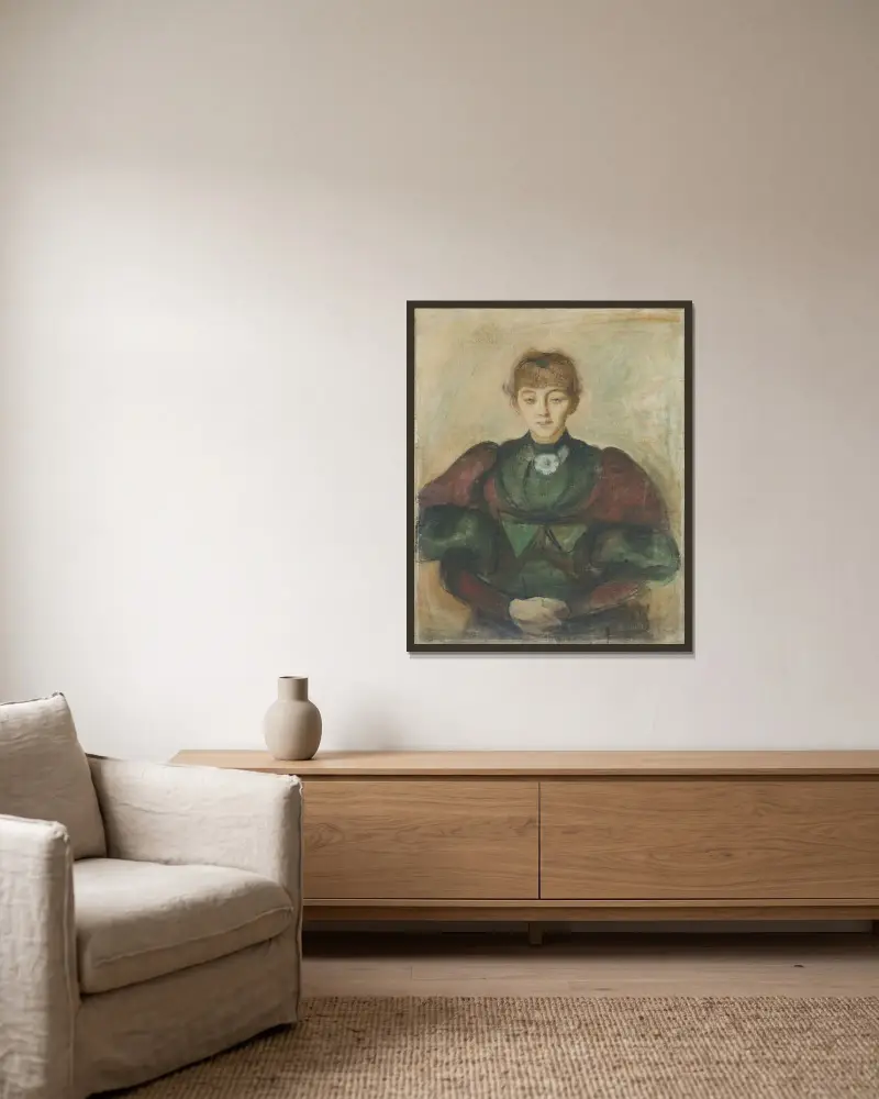 Ragnhild Bäckström von Edvard Munch gerahmt an einer Wand