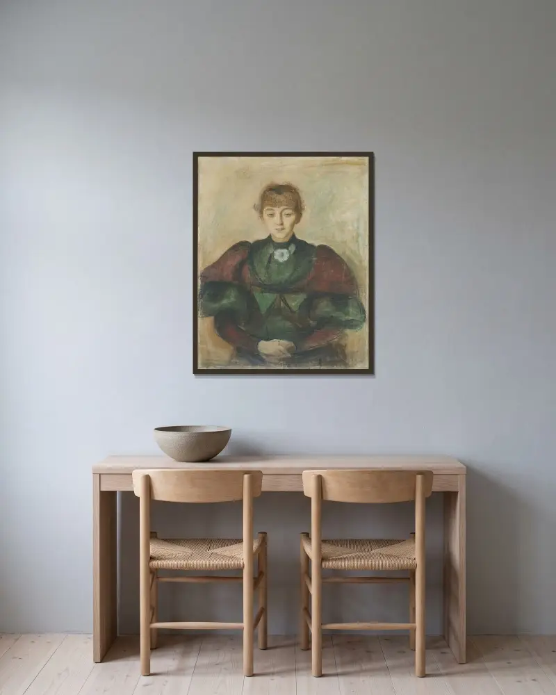 Ragnhild Bäckström von Edvard Munch gerahmt an einer Wand