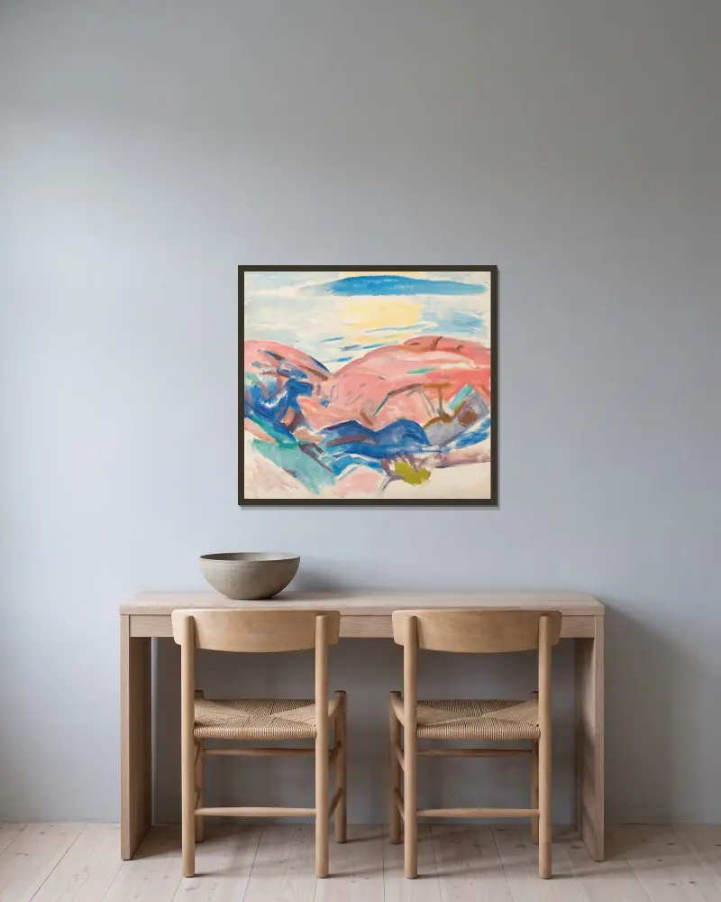 Rudé skály, Edvard Munch v rámu na stěně