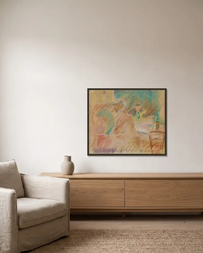 Restaurantszene von Edvard Munch gerahmt an einer Wand