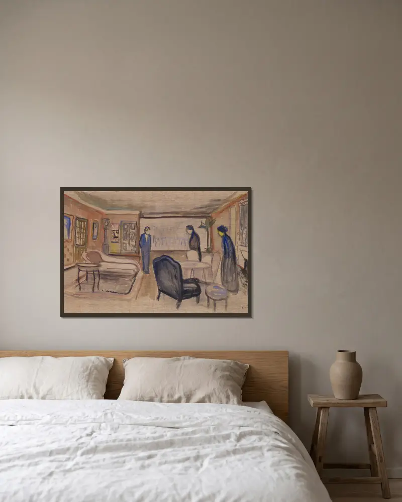 Scene of Ibsen’s ‘Ghosts’ av Edvard Munch inramad på en vägg