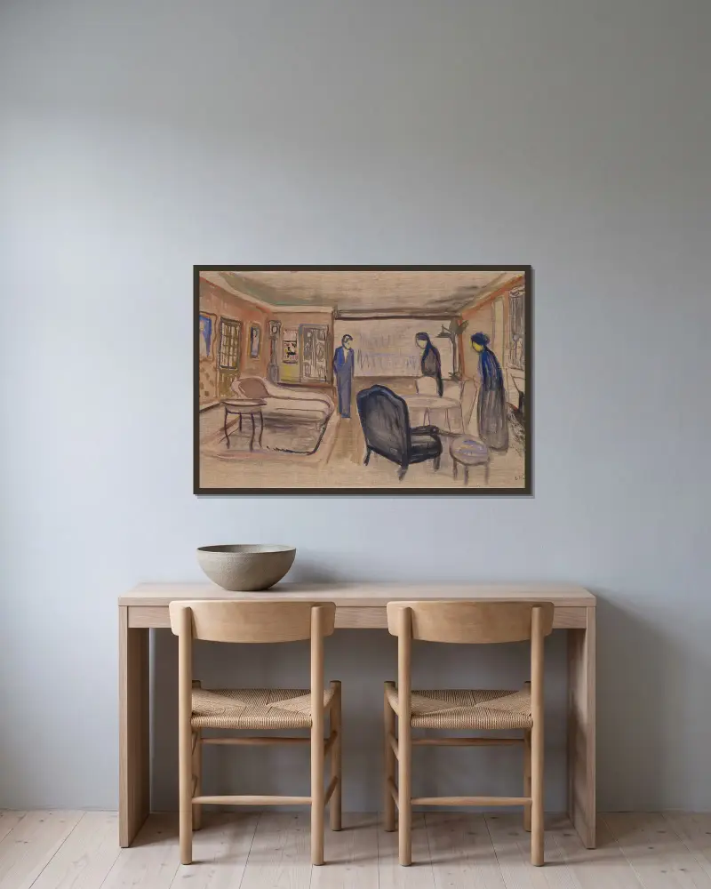 Scene of Ibsen’s ‘Ghosts’ av Edvard Munch inramad på en vägg