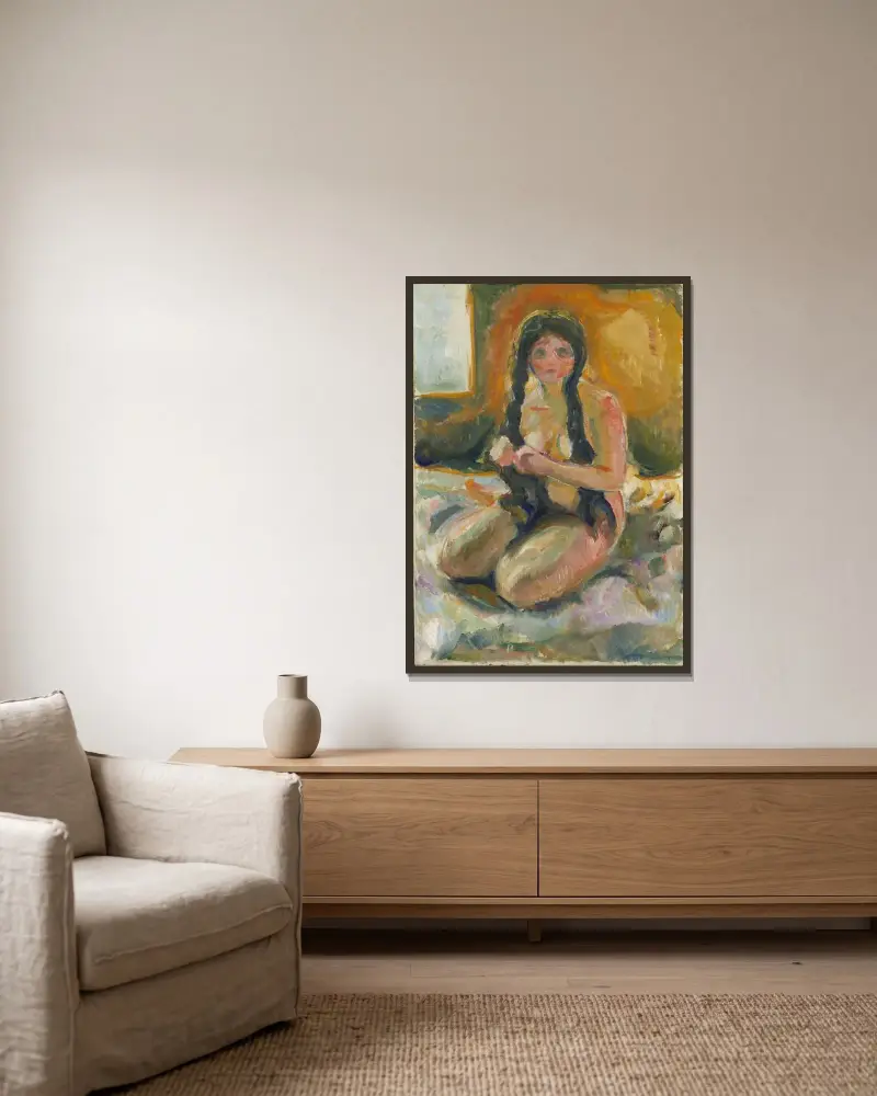 Siedzący akt, Edvard Munch w ramie na ścianie