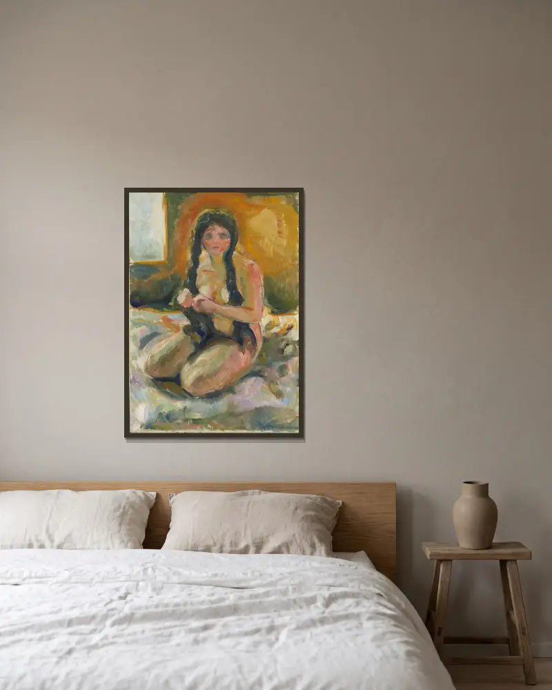 Siedzący akt, Edvard Munch w ramie na ścianie