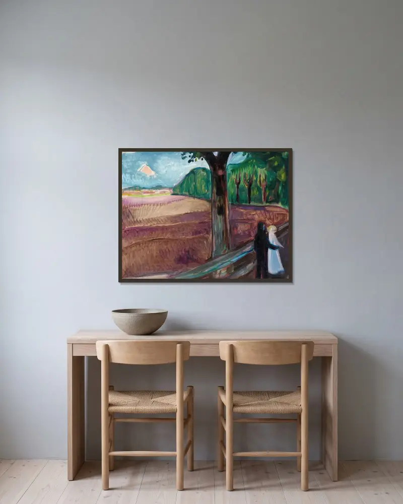 Letnia noc, Edvard Munch w ramie na ścianie