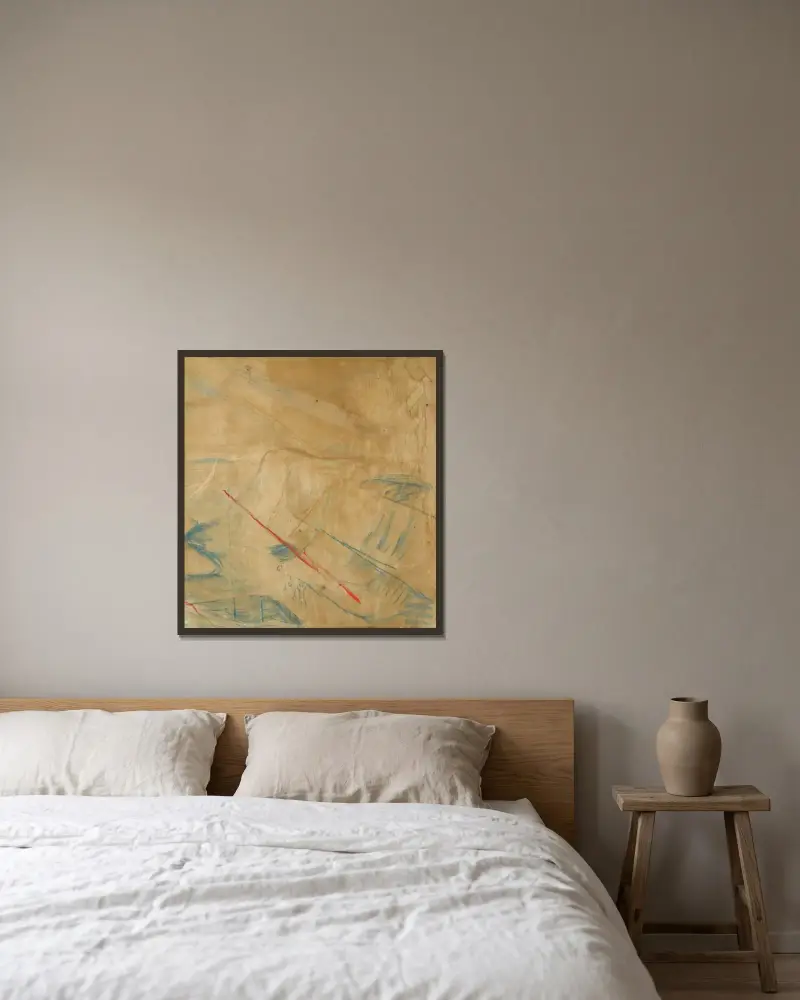 Sonnenstrahlen von Edvard Munch gerahmt an einer Wand
