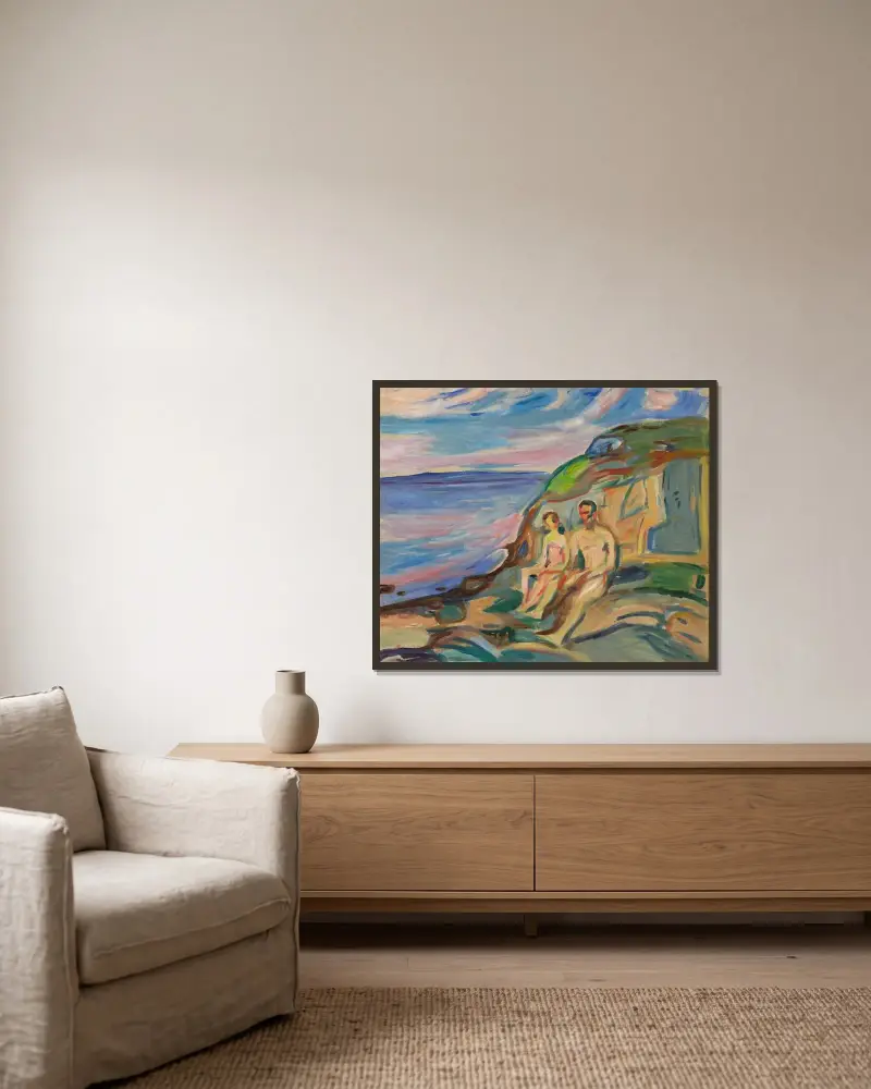 Slunění, Edvard Munch v rámu na stěně
