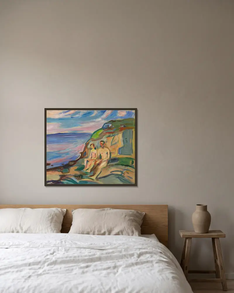 Slunění, Edvard Munch v rámu na stěně