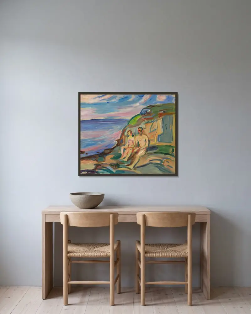 Slunění, Edvard Munch v rámu na stěně