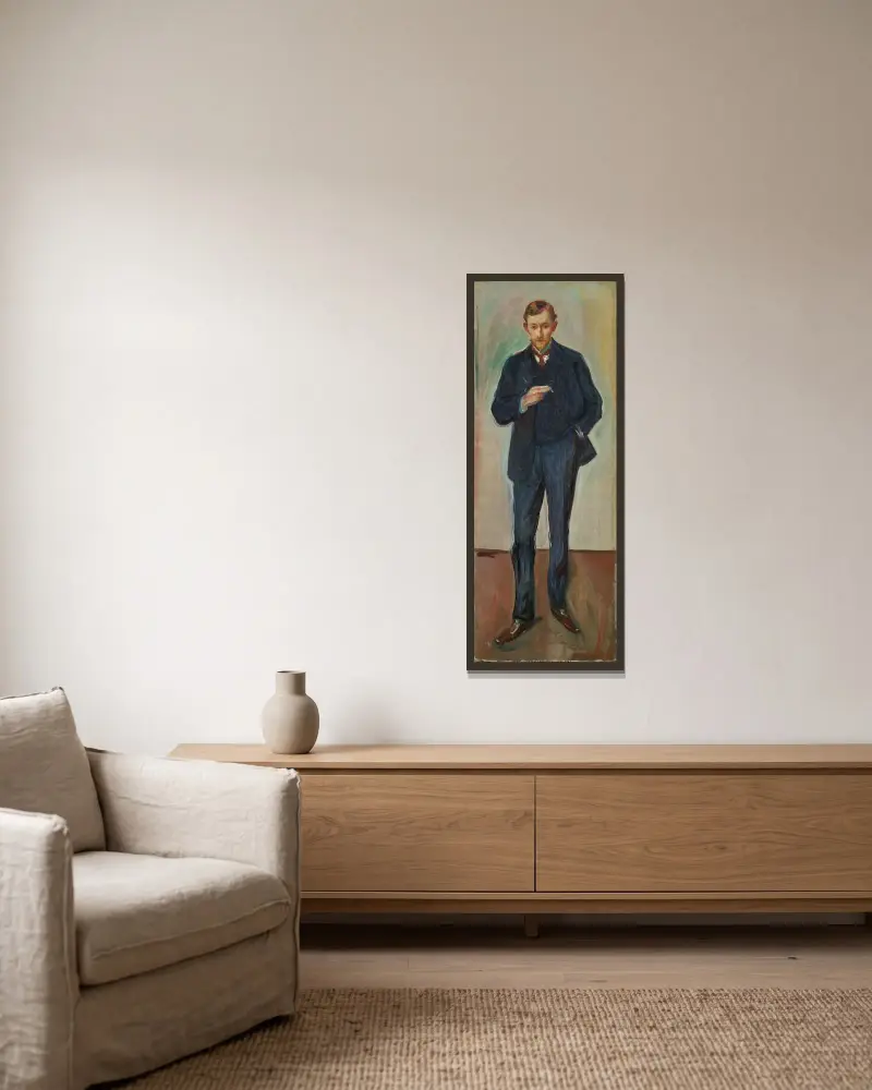 The Frenchman, Marcel Archinard av Edvard Munch inramad på en vägg