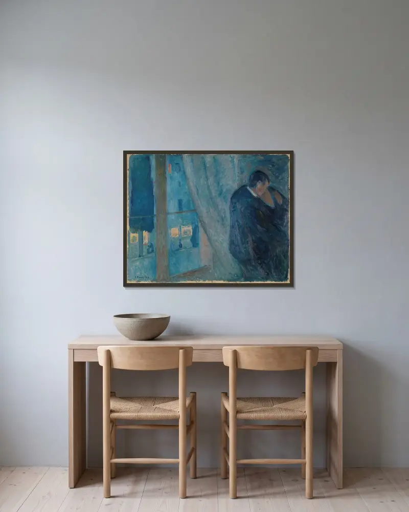 Polibek, Edvard Munch v rámu na stěně