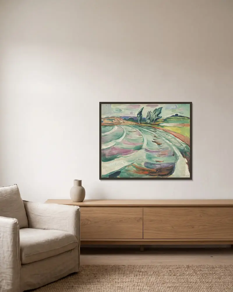 Vlna, Edvard Munch v rámu na stěně