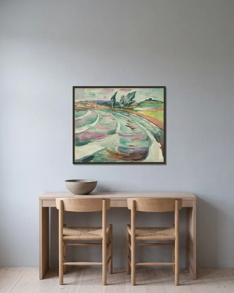 Vlna, Edvard Munch v rámu na stěně