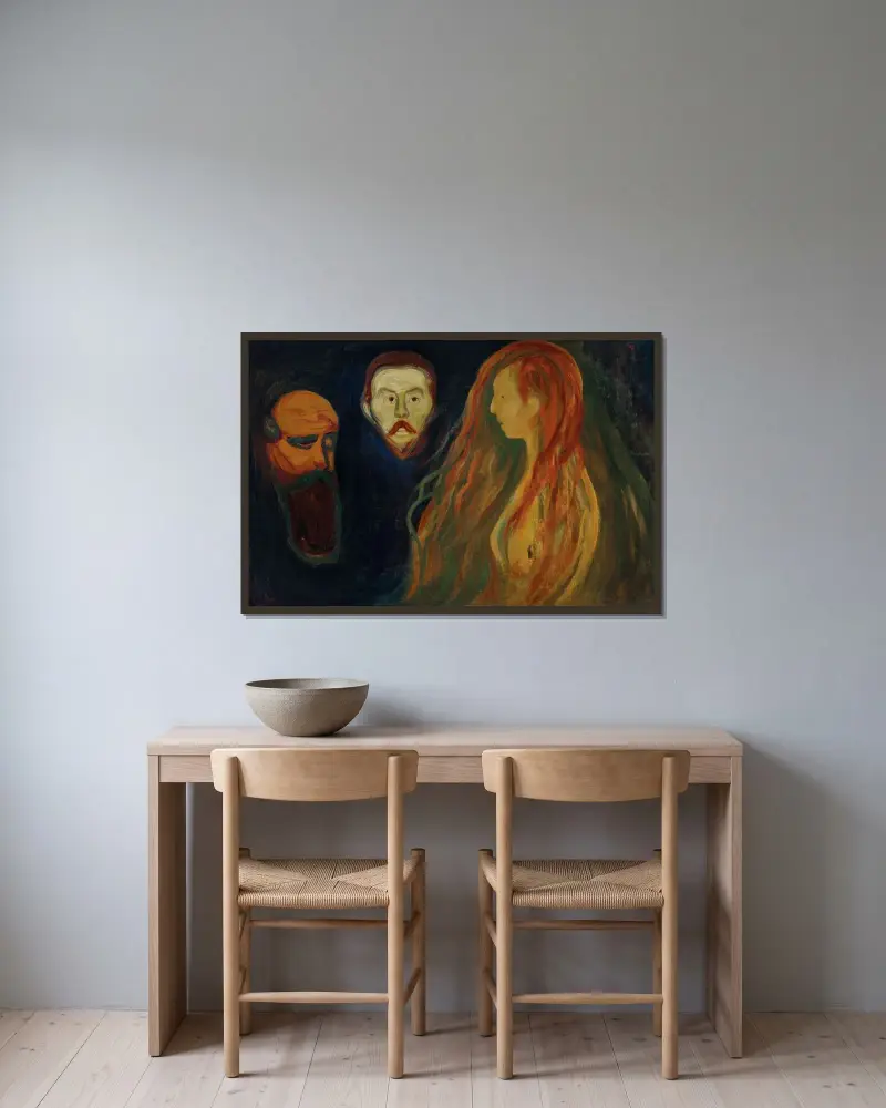 Tragédie, Edvard Munch v rámu na stěně