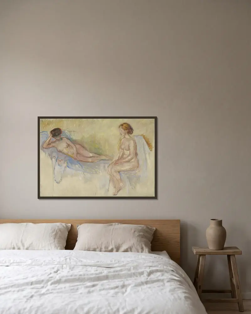 Dvě nahé figury, Edvard Munch v rámu na stěně