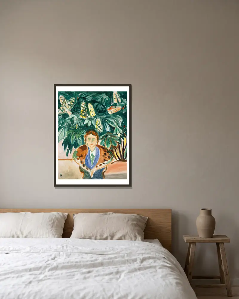 Pod kaštanem, Edvard Munch v rámu na stěně