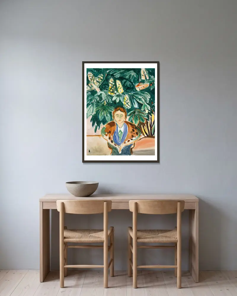 Pod kaštanem, Edvard Munch v rámu na stěně
