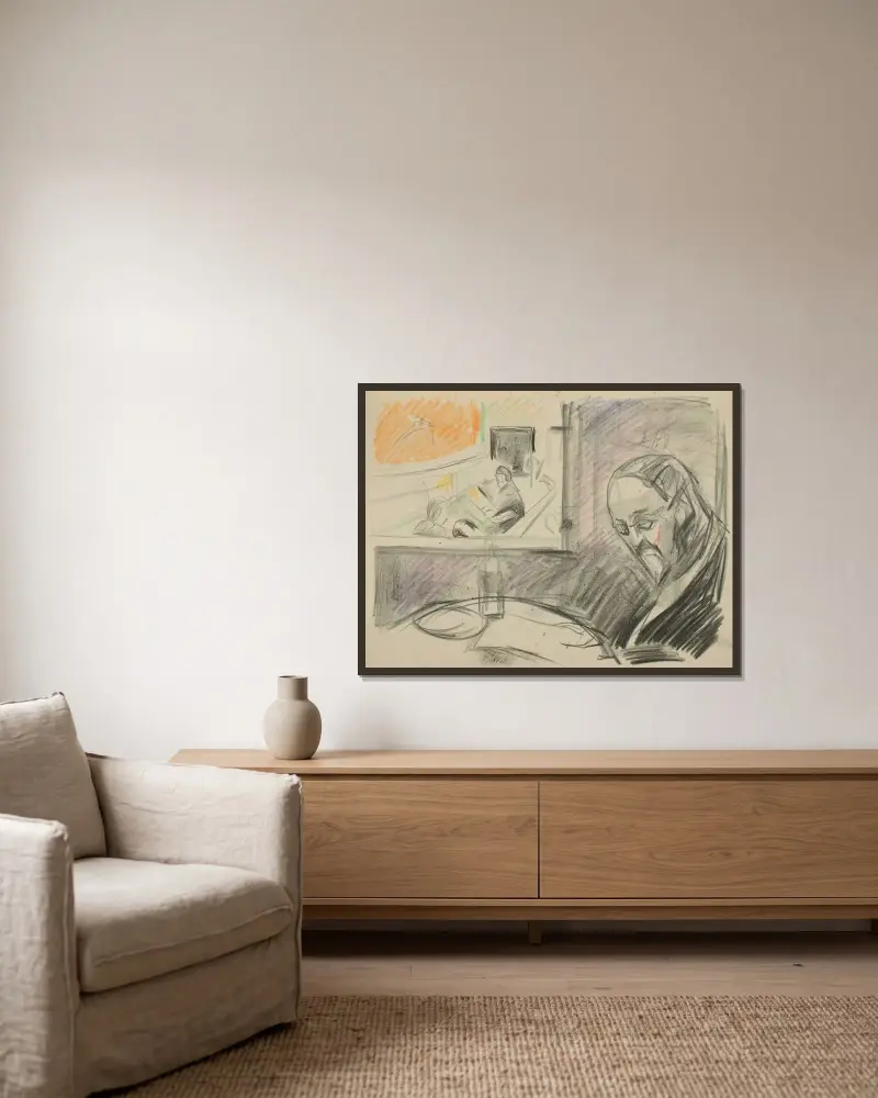 Ohne Titel 22 von Edvard Munch gerahmt an einer Wand