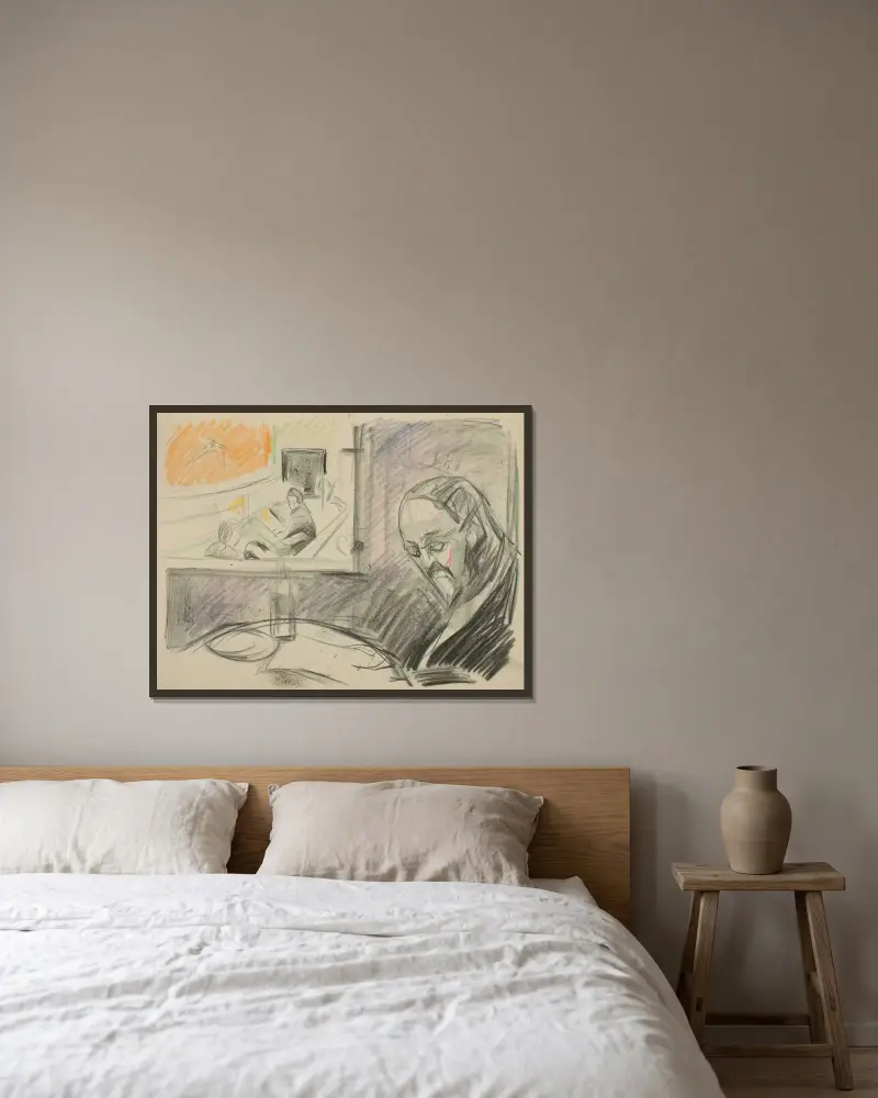 Ohne Titel 22 von Edvard Munch gerahmt an einer Wand