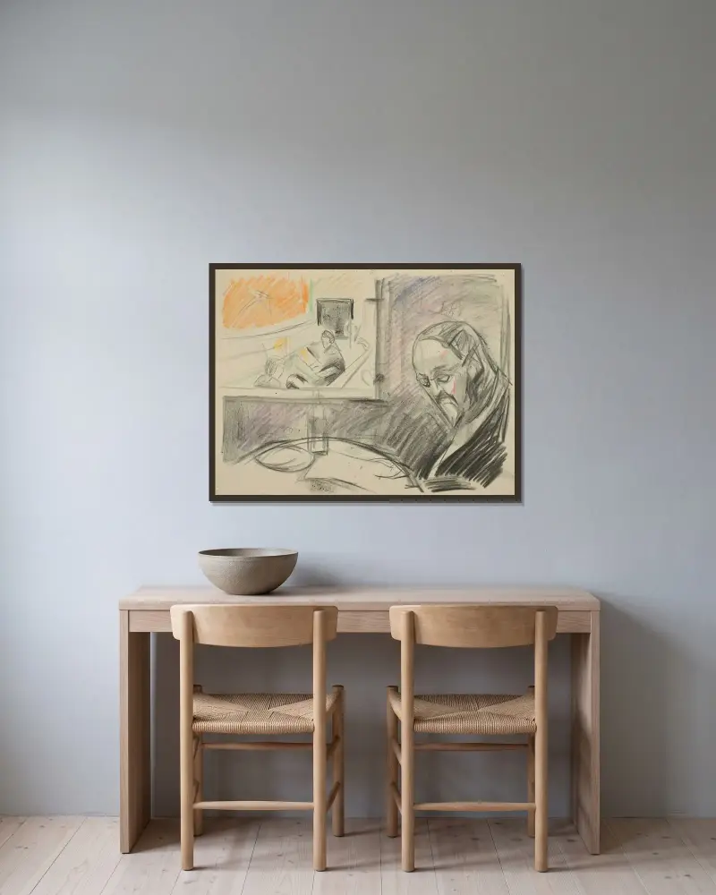 Ohne Titel 22 von Edvard Munch gerahmt an einer Wand
