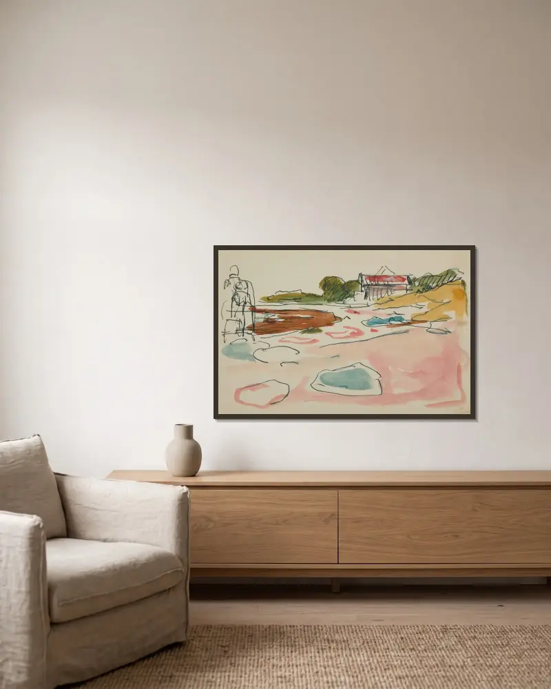 Ohne Titel 3 von Edvard Munch gerahmt an einer Wand