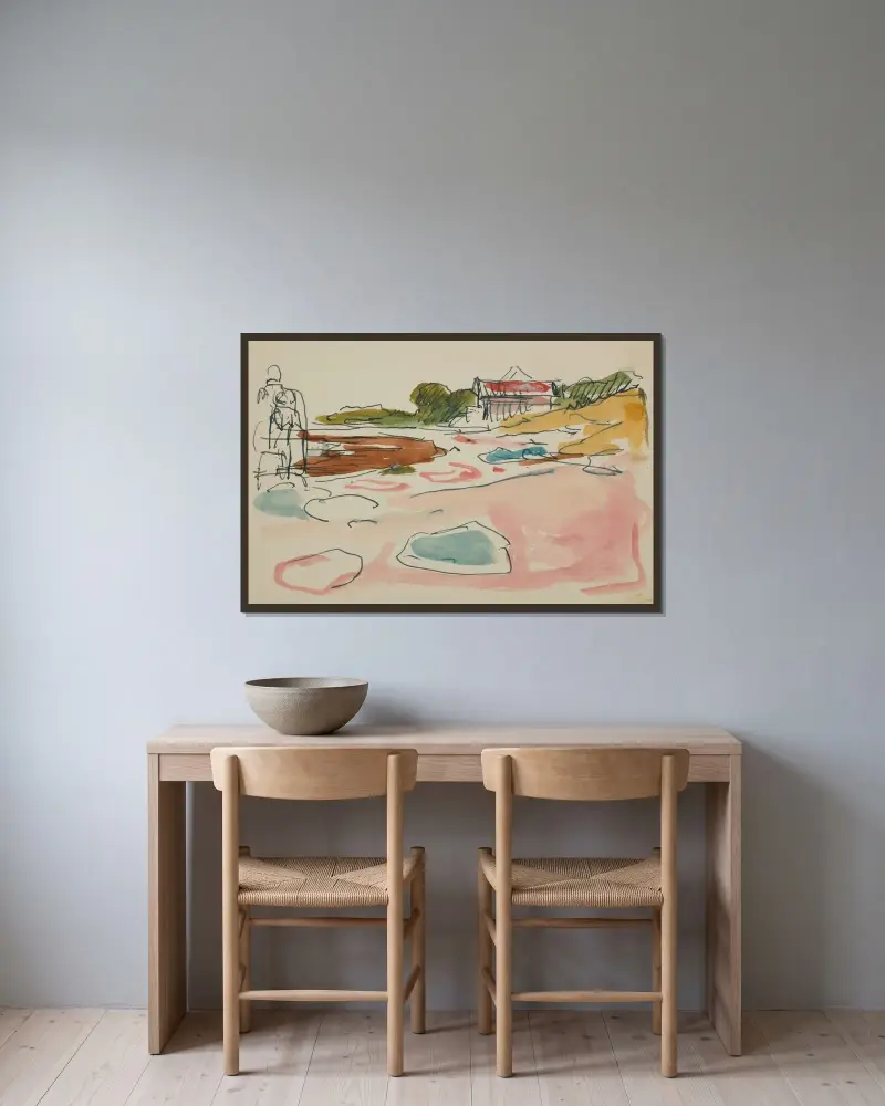 Ohne Titel 3 von Edvard Munch gerahmt an einer Wand