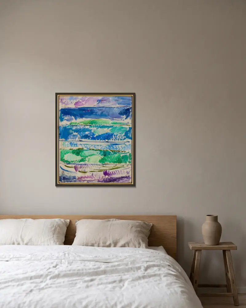 Waves av Edvard Munch inramad på en vägg