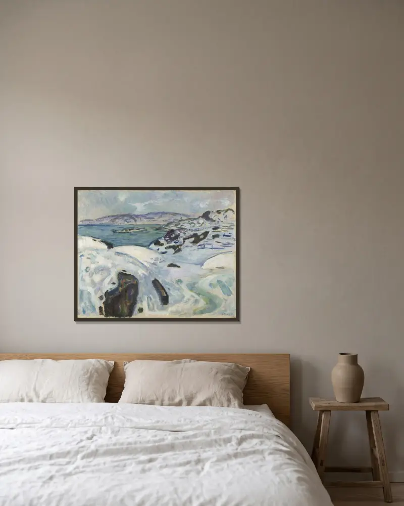 Zima na fjordu, Edvard Munch v rámu na stěně