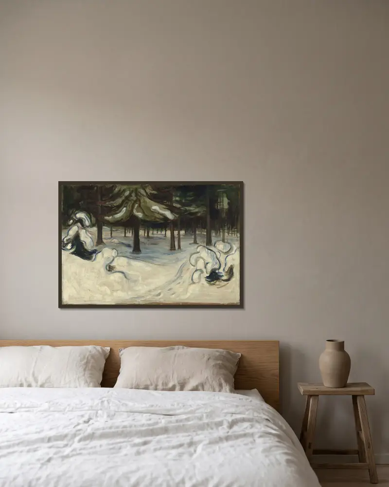 Zima, Edvard Munch v rámu na stěně