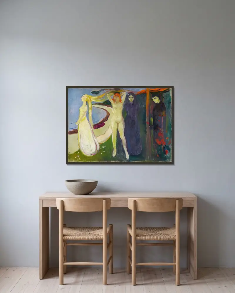 Kobieta. Sfinks, Edvard Munch w ramie na ścianie