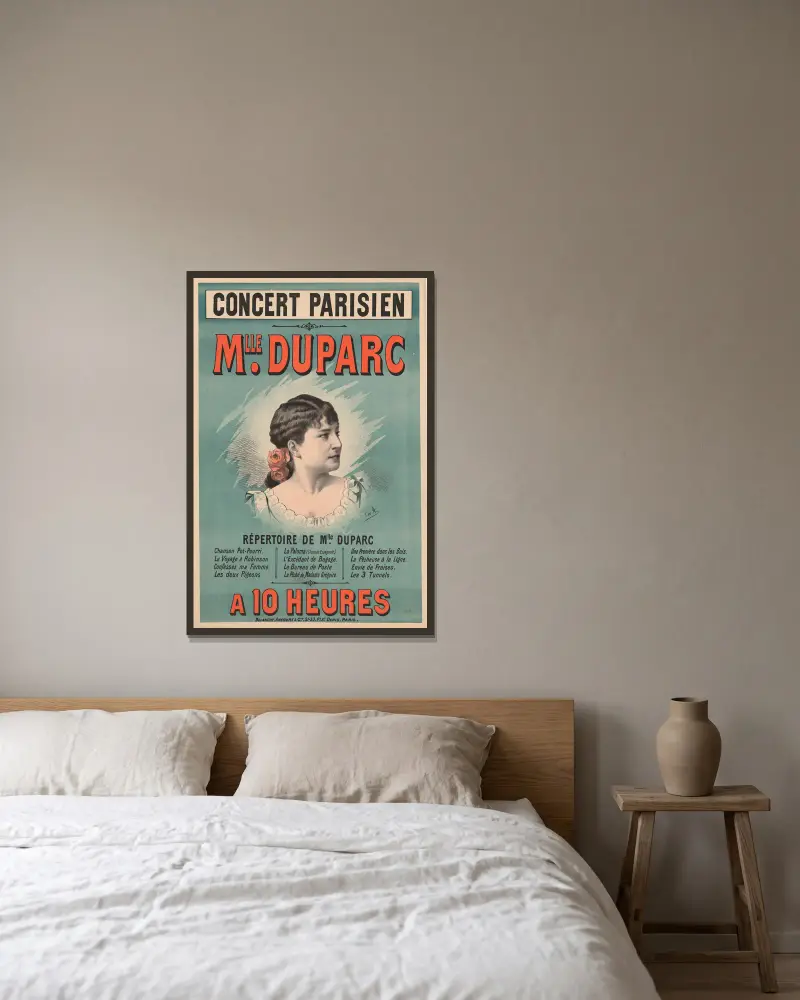 Concert-Parisien… Mlle Duparc av Edward Ancourt inramad på en vägg