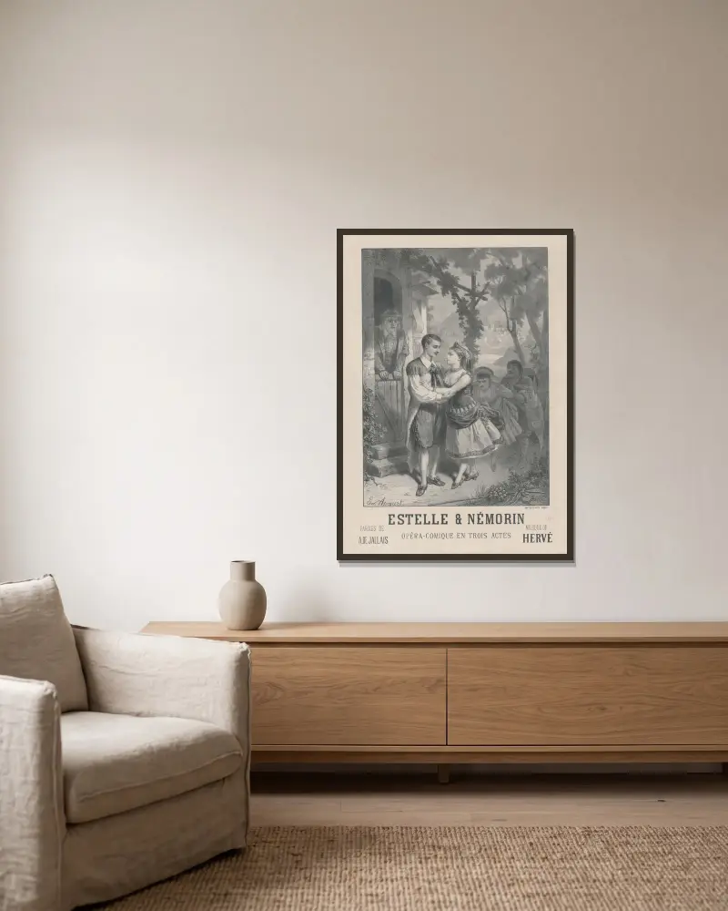 Estelle & Némorin von Edward Ancourt gerahmt an einer Wand