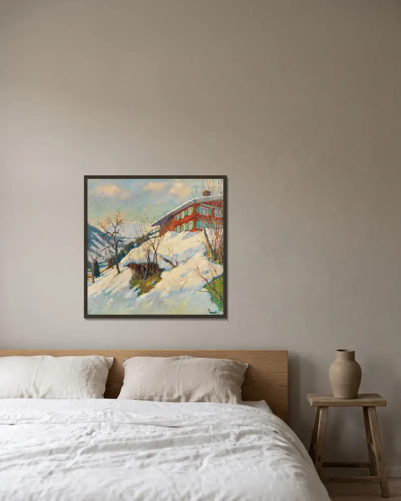 Schöner Wintertag von Edward Cucuel gerahmt an einer Wand