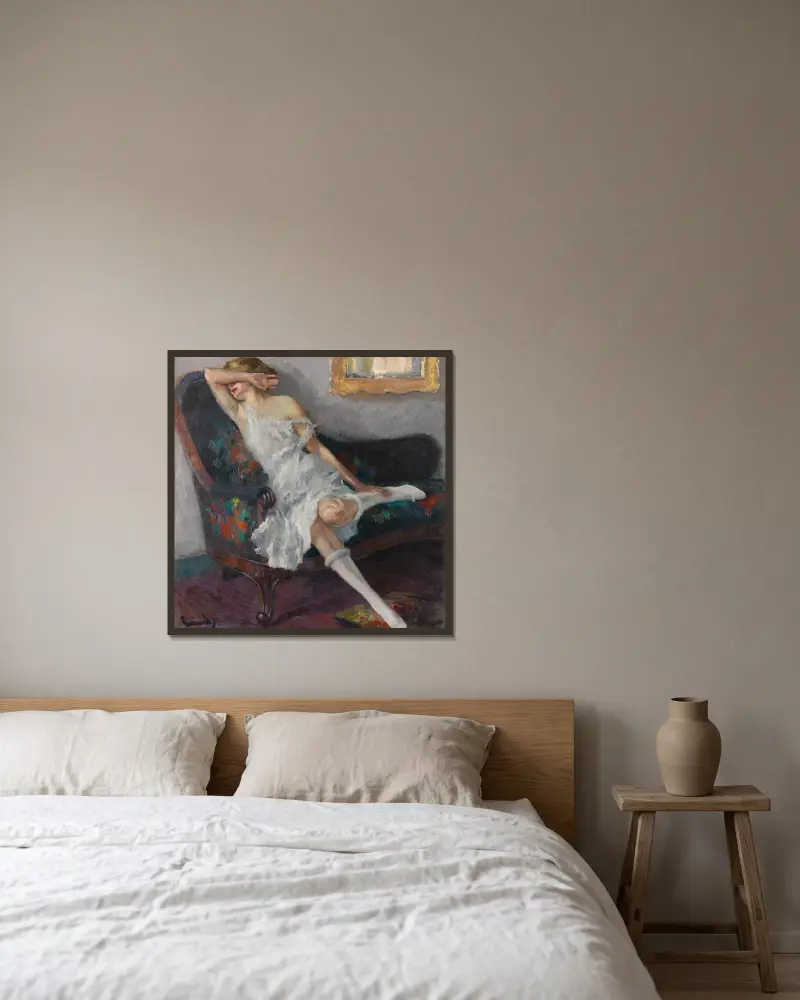 Schüchtern von Edward Cucuel gerahmt an einer Wand