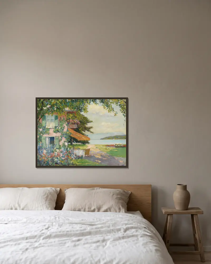 Wiosenny ogród w Starnbergu, Edward Cucuel w ramie na ścianie