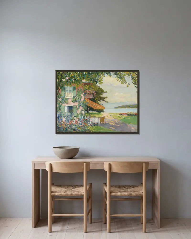 Wiosenny ogród w Starnbergu, Edward Cucuel w ramie na ścianie