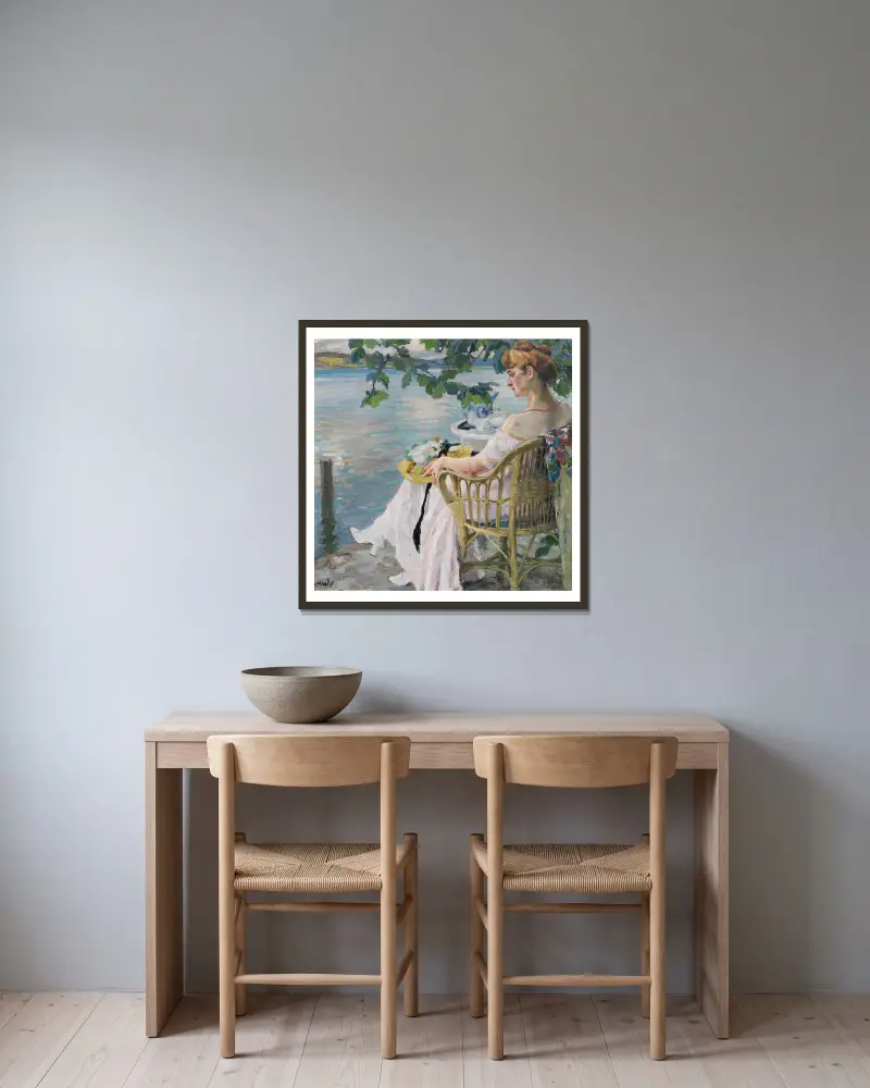 Letní večer, Edward Cucuel v rámu na stěně