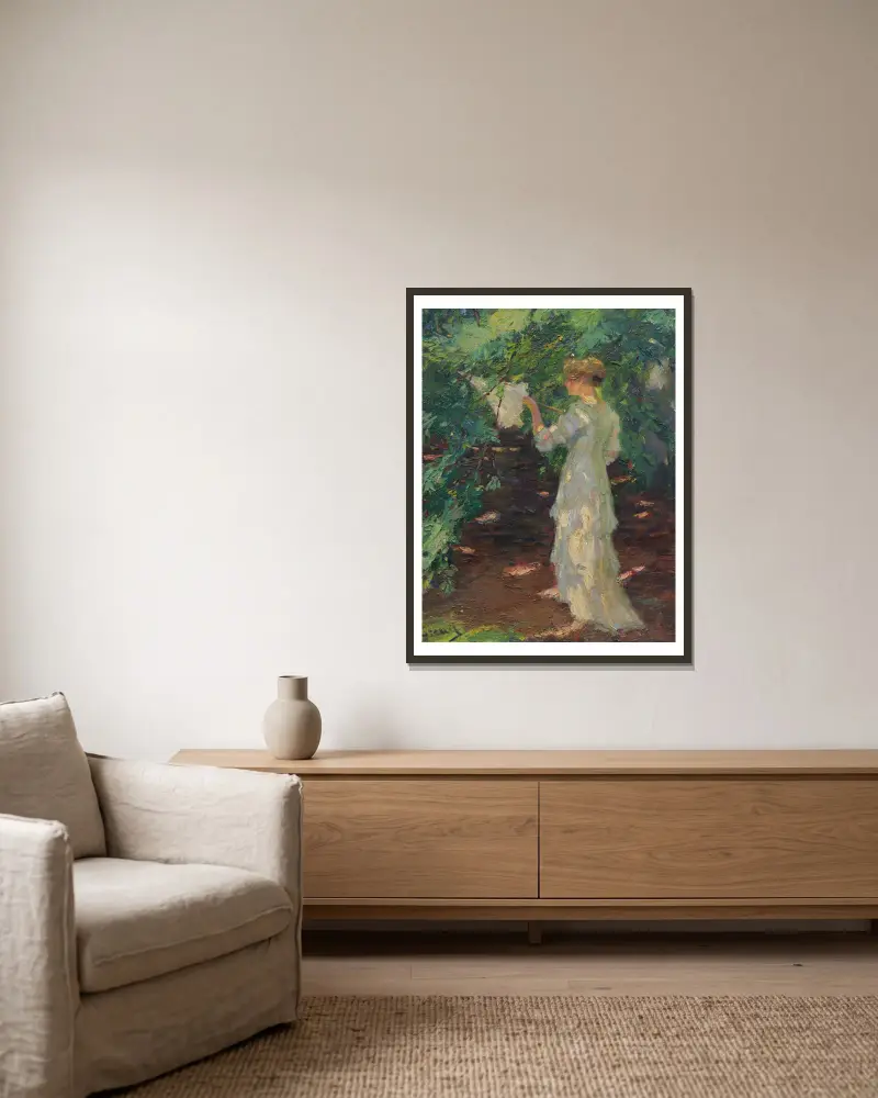 Waldschatten von Edward Cucuel gerahmt an einer Wand