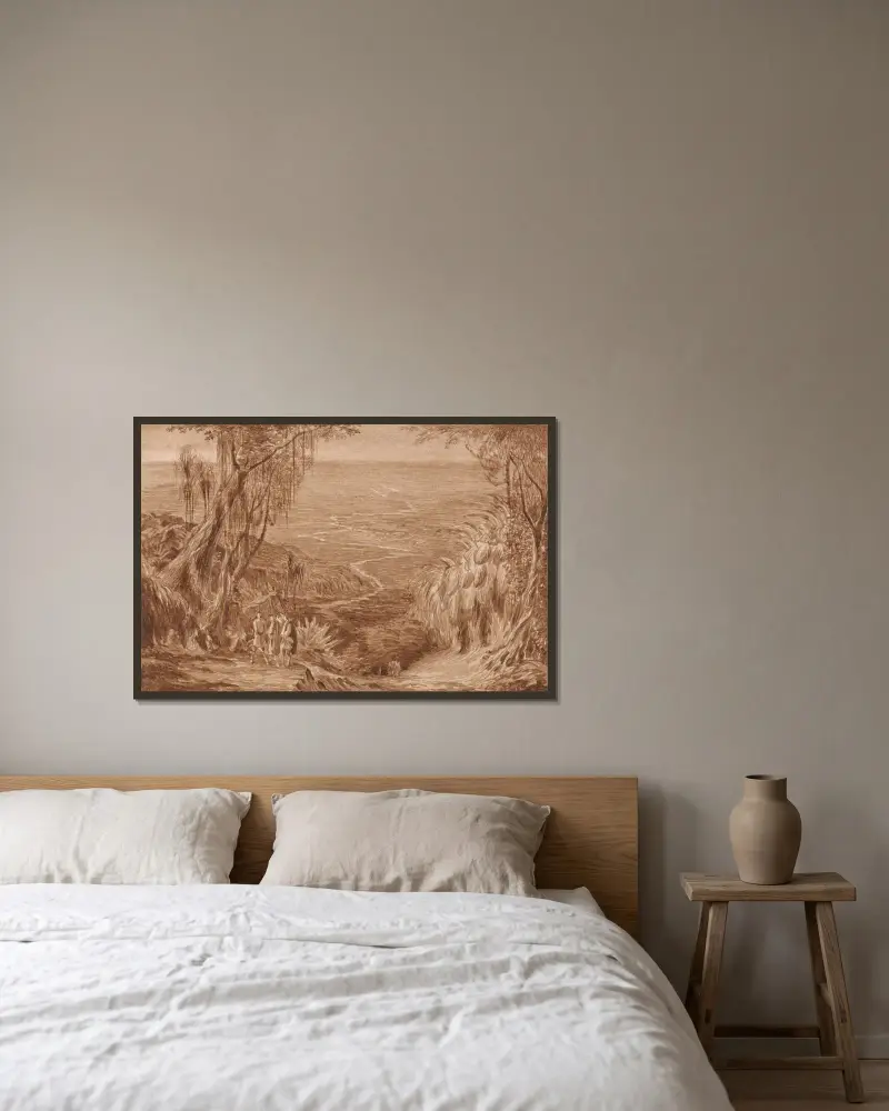 Albanien von Edward Lear gerahmt an einer Wand