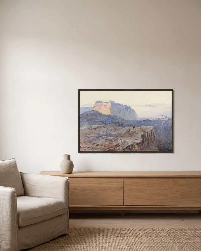 Castel San Niceto, Calabria av Edward Lear inramad på en vägg