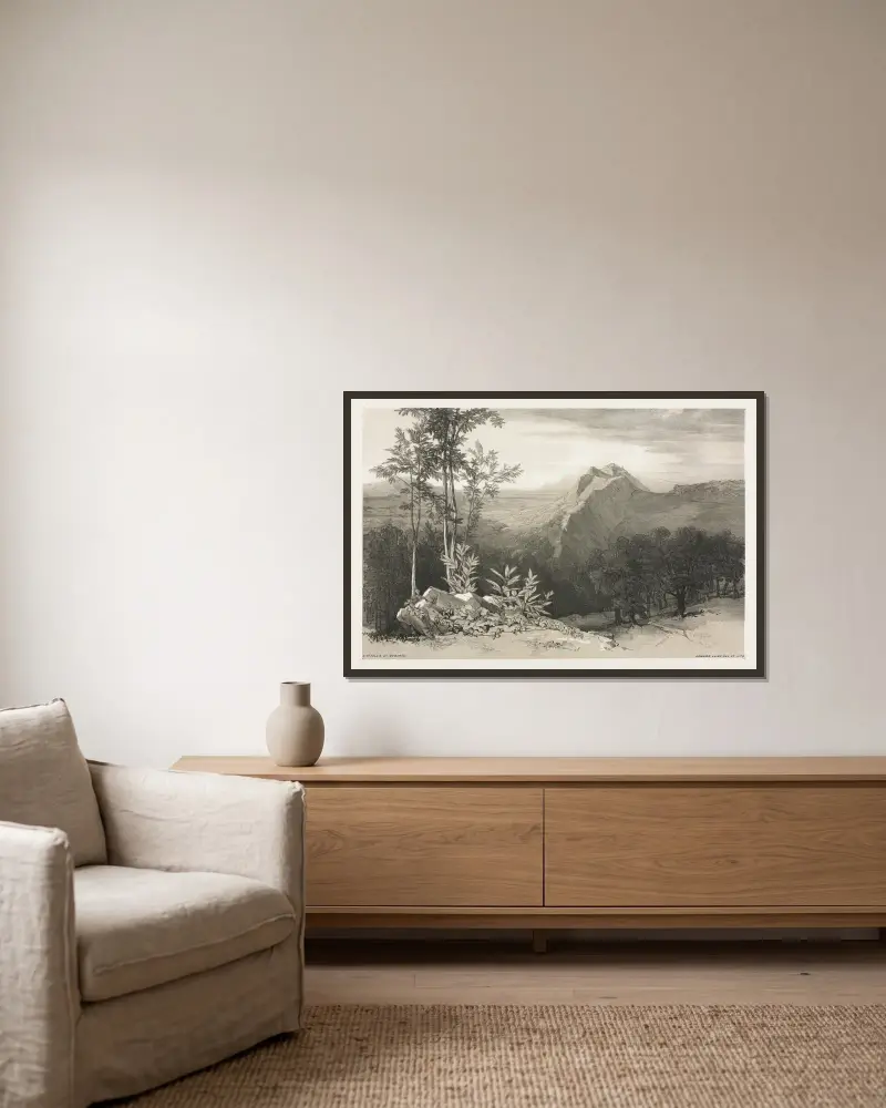 Civitella di Subiaco von Edward Lear gerahmt an einer Wand