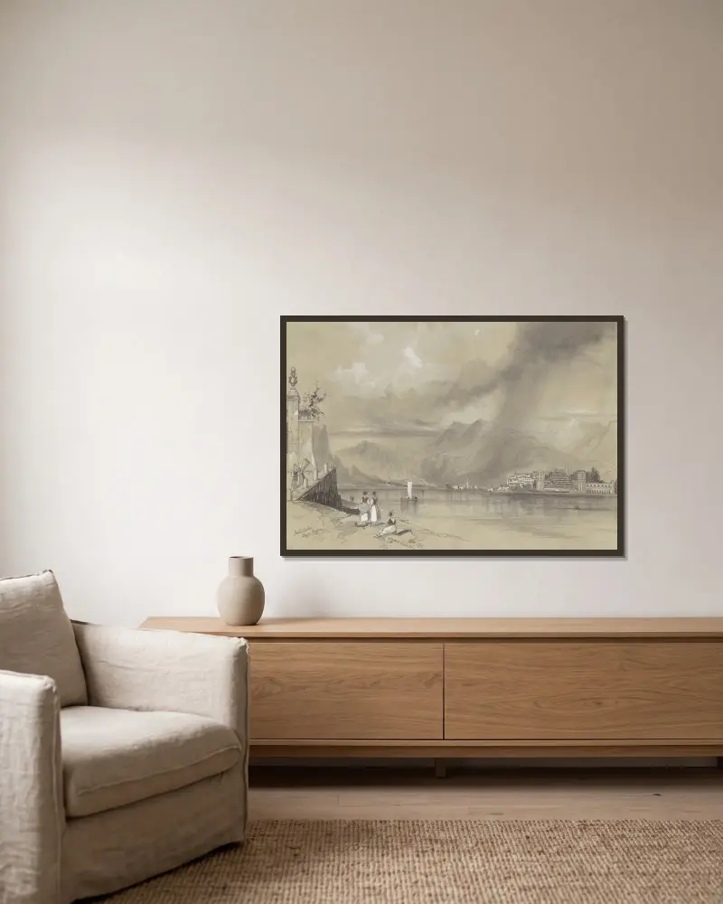 Isola Bella, Lago Maggiore von Edward Lear gerahmt an einer Wand