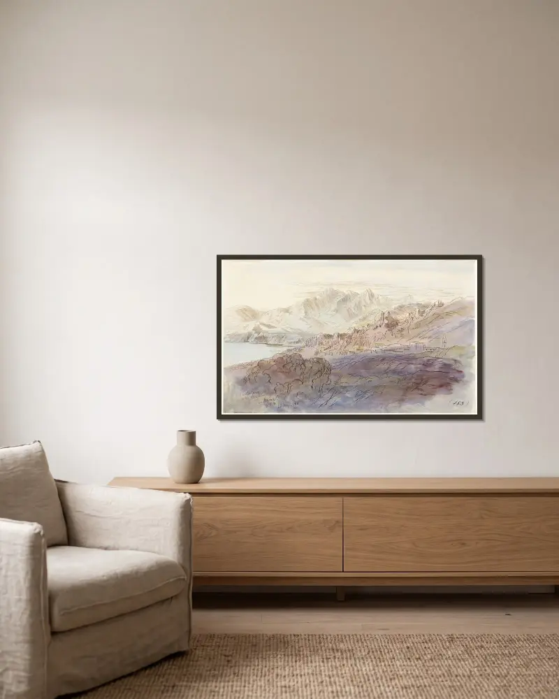 La Piana von Edward Lear gerahmt an einer Wand