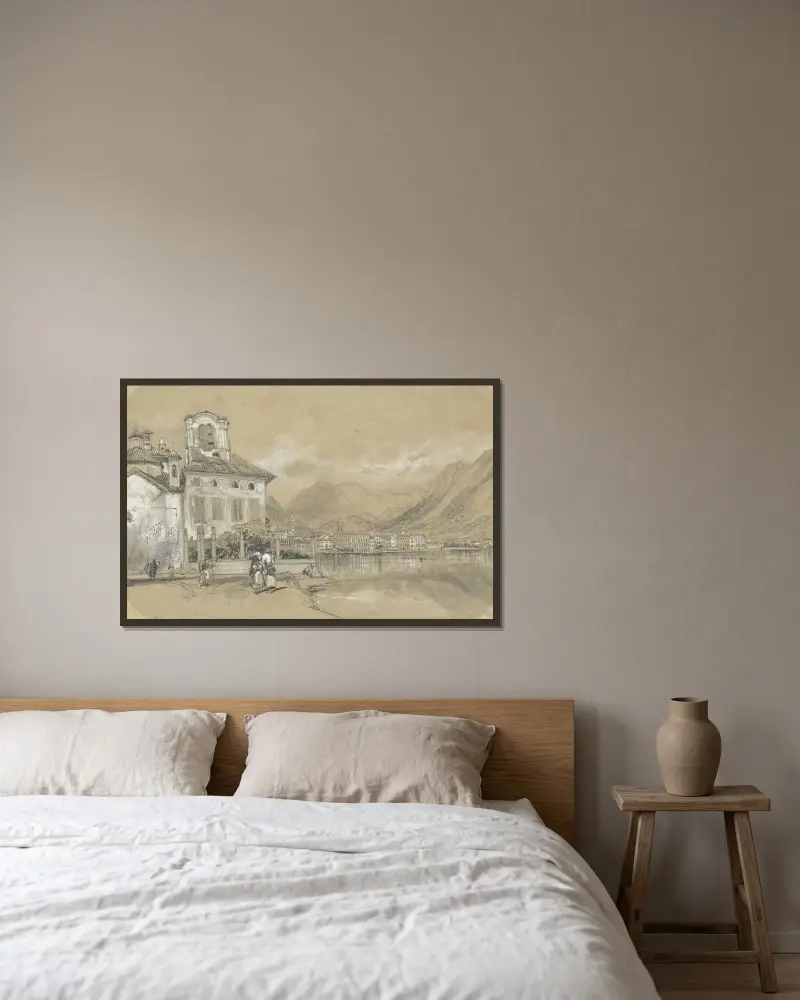 Lugano von Edward Lear gerahmt an einer Wand